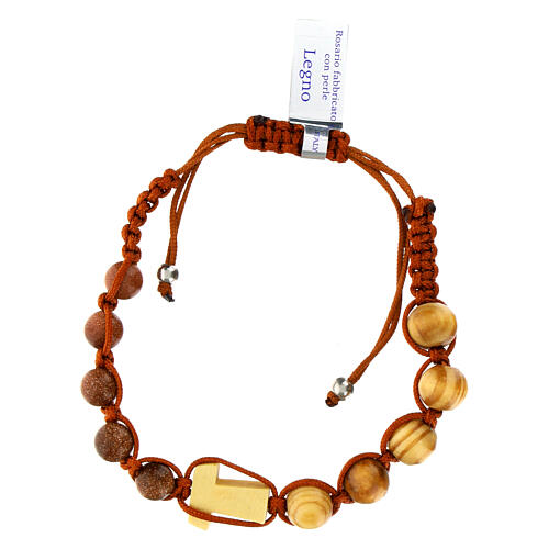 Ten-bead bracelet in clear wood 5 mm 2