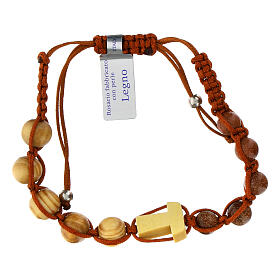 Single decade rosary bracelet in light wood, 5 mm
