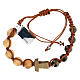 Decade rosary bracelet with Tau, wood 5 mm s1