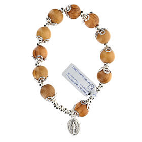 Olive wood rosary bracelet, elasticized 7 mm