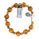 Ten-bead elasticised bracelet in olive tree wood 7 mm s1