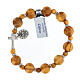 Decade rosary bracelet with elastic, olive wood 7 mm s2