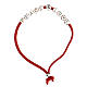 Peace and Love bracelet of red alcantara s1