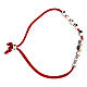 Peace and Love bracelet of red alcantara s3