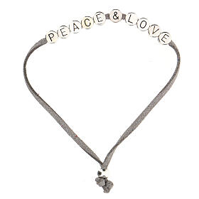 Bracelet Peace and Love alcantara gris
