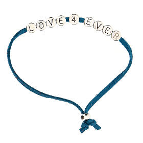 Love 4 Ever bracelet of light blue alcantara