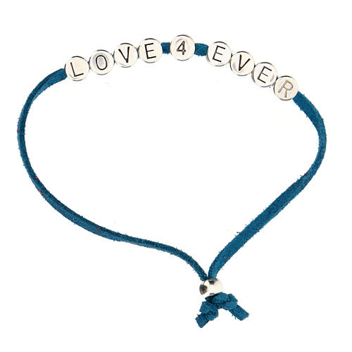 Love 4 Ever bracelet of light blue alcantara 1