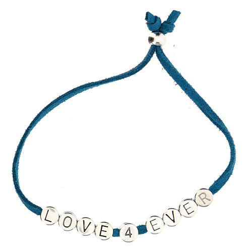 Love 4 Ever bracelet of light blue alcantara 2