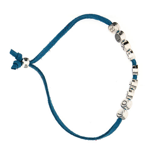 Love 4 Ever bracelet of light blue alcantara 3