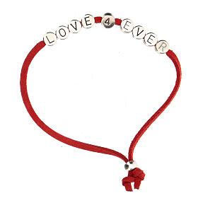 "Love 4 Ever" Armband aus rotem Alcantara