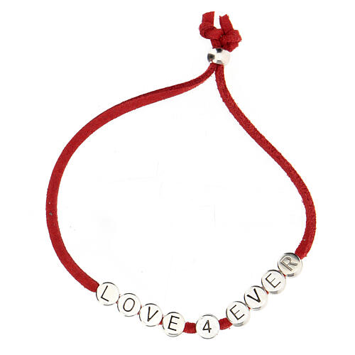 Pulseira Love 4 Ever alcântara vermelho 2