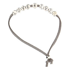 Love 4 Ever bracelet of grey alcantara