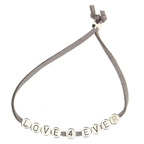 Love 4 Ever bracelet of grey alcantara 2