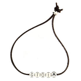 "Gioia" braunes Armband aus Alcantara mit Zamack