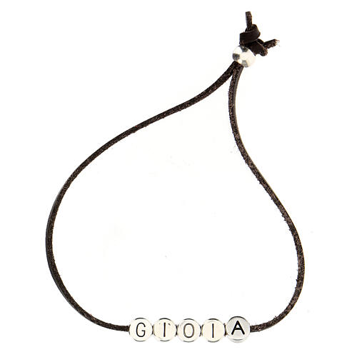 "Gioia" braunes Armband aus Alcantara mit Zamack 2