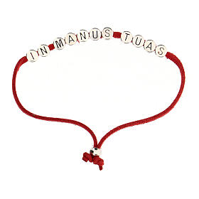 In Manus Tuas, bracelet of red alcantara