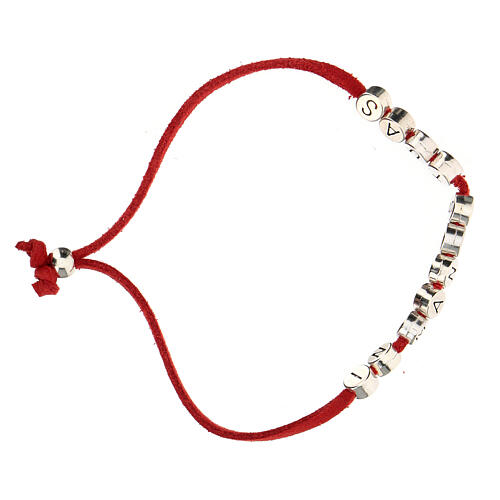 In Manus Tuas, bracelet of red alcantara 3