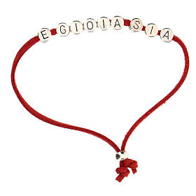 "E Gioia Sia" rotes Armband aus Alcantara mit Zamack