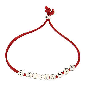 "E Gioia Sia" rotes Armband aus Alcantara mit Zamack