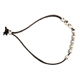 Pulseira alcântara castanho e zamak E Gioia Sia s3