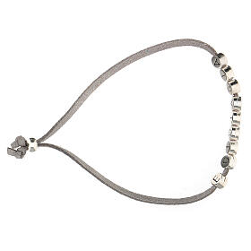 Pulseira alcântara cinzento e zamak E Gioia Sia s3