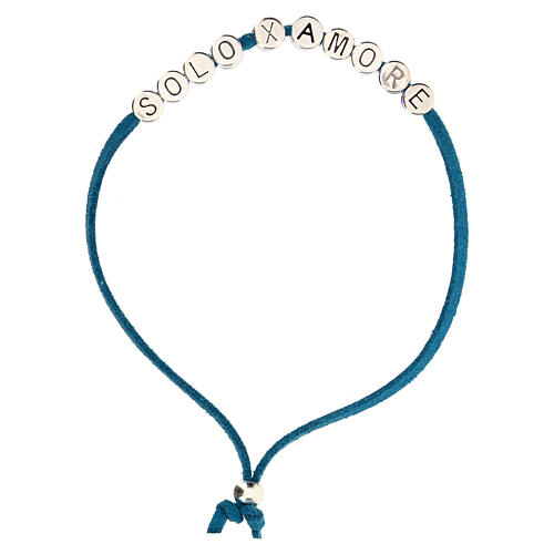 Bracelet alcantara turquoise Solo X Amore zamak 1