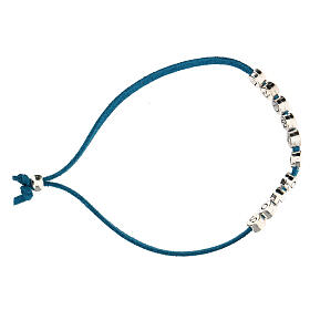 Pulseira alcântara azul-turquesa e zamak Solo X Amore s3