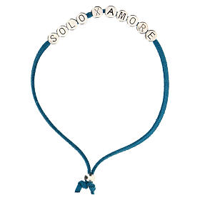 Bracelet Solo X Amore, in turquoise alcantara