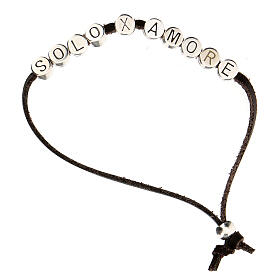 "Solo X Amore" Armband aus schwarzem Alcantara mit Zamack