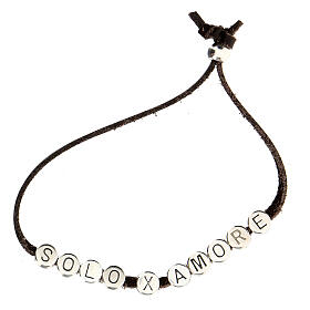 "Solo X Amore" Armband aus schwarzem Alcantara mit Zamack