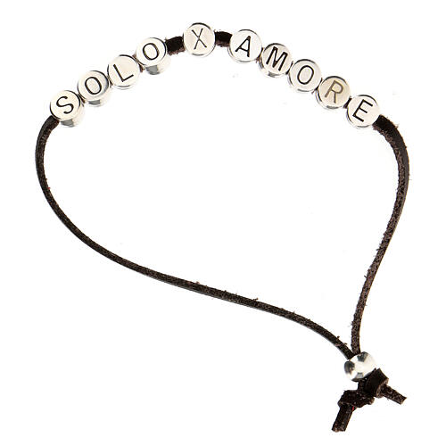 "Solo X Amore" Armband aus schwarzem Alcantara mit Zamack 1