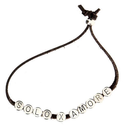 "Solo X Amore" Armband aus schwarzem Alcantara mit Zamack 2