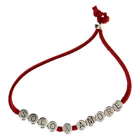 Pulseira alcântara vermelho e zamak Solo X Amore s5