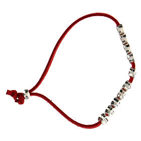 Pulseira alcântara vermelho e zamak Solo X Amore s6