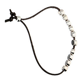 Pulseira alcântara castanho e zamak Solo X Amore s3