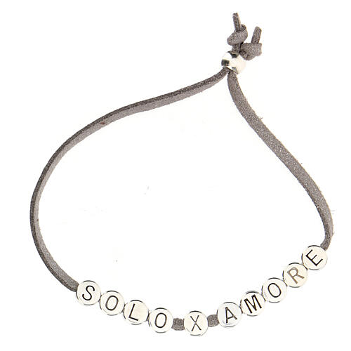 "Solo X Amore" graues Armband aus Alcantara 2
