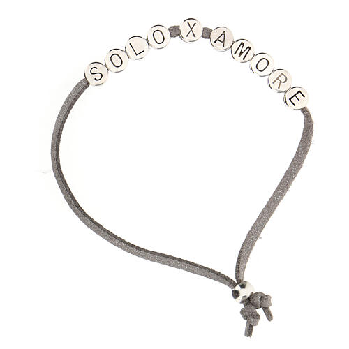 Alcantara bracelet, grey, Solo X Amore 1