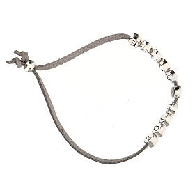 Pulseira alcântara cinzento e zamak Solo X Amore s3