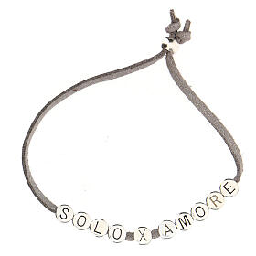 Bracelet Solo X Amore, grey alcantara
