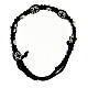 Bracciale decina nero intrecciato con grani rosellina 6x7 mm e croci smaltate s2