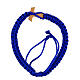 Pulsera decena de cuerda azul ajustable con cruz tau madera s2