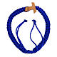 Bracciale decina in corda blu regolabile con croce tau legno s1