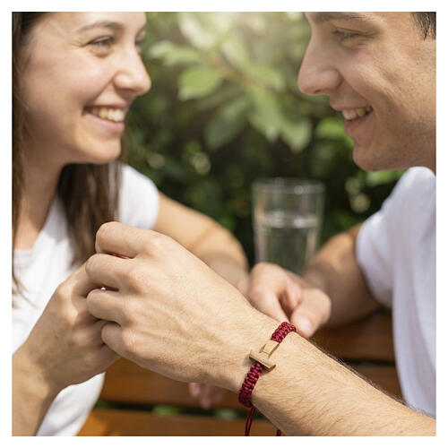 Adjustable Tau bracelet in red rope 2