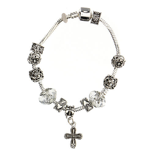 Rosary bracelet with 8x10 mm transparent crystal beads 2