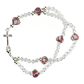 Elastisches Armband in Form eines Rosenkranzes mit Kristallperlen von 3 mm