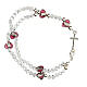 Elastic single decade rosary bracelet with crystal beads of 3 mm s2
