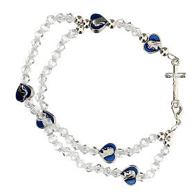 Elastic single decade rosary bracelet with 3 mm crystal beads