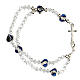 Elastic single decade rosary bracelet with 3 mm crystal beads s1