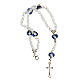Elastic single decade rosary bracelet with 3 mm crystal beads s3