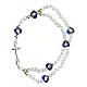 Elastic rosary bracelet with 3 mm transparent beads s2